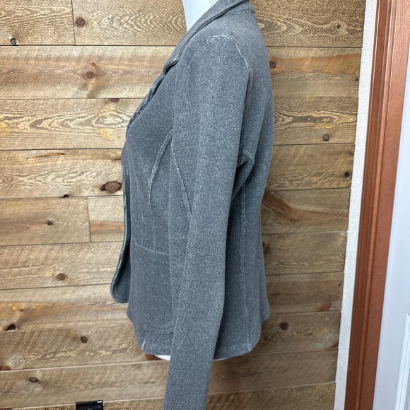 James Perse Soft Ribbed Gray Button Front Blazer Size 2/Medium - Picture 2 of 7